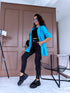 Basket blue, ONE SIZE jacket with gathered sleeves